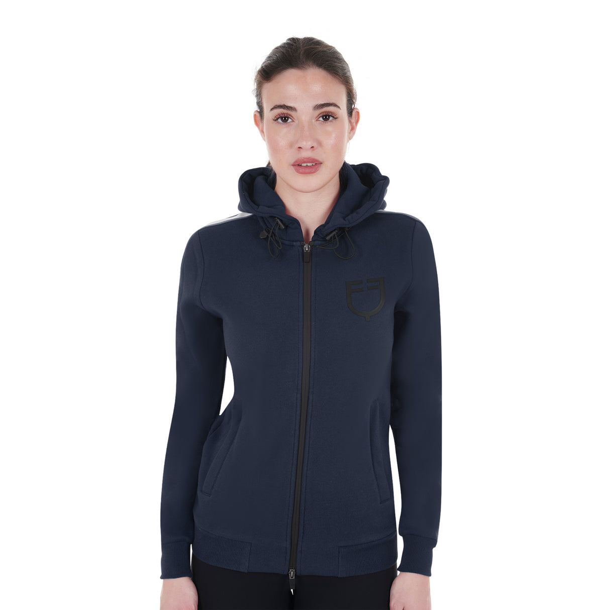 Equestro Women's Hooded Sweatshirt With Front Zip