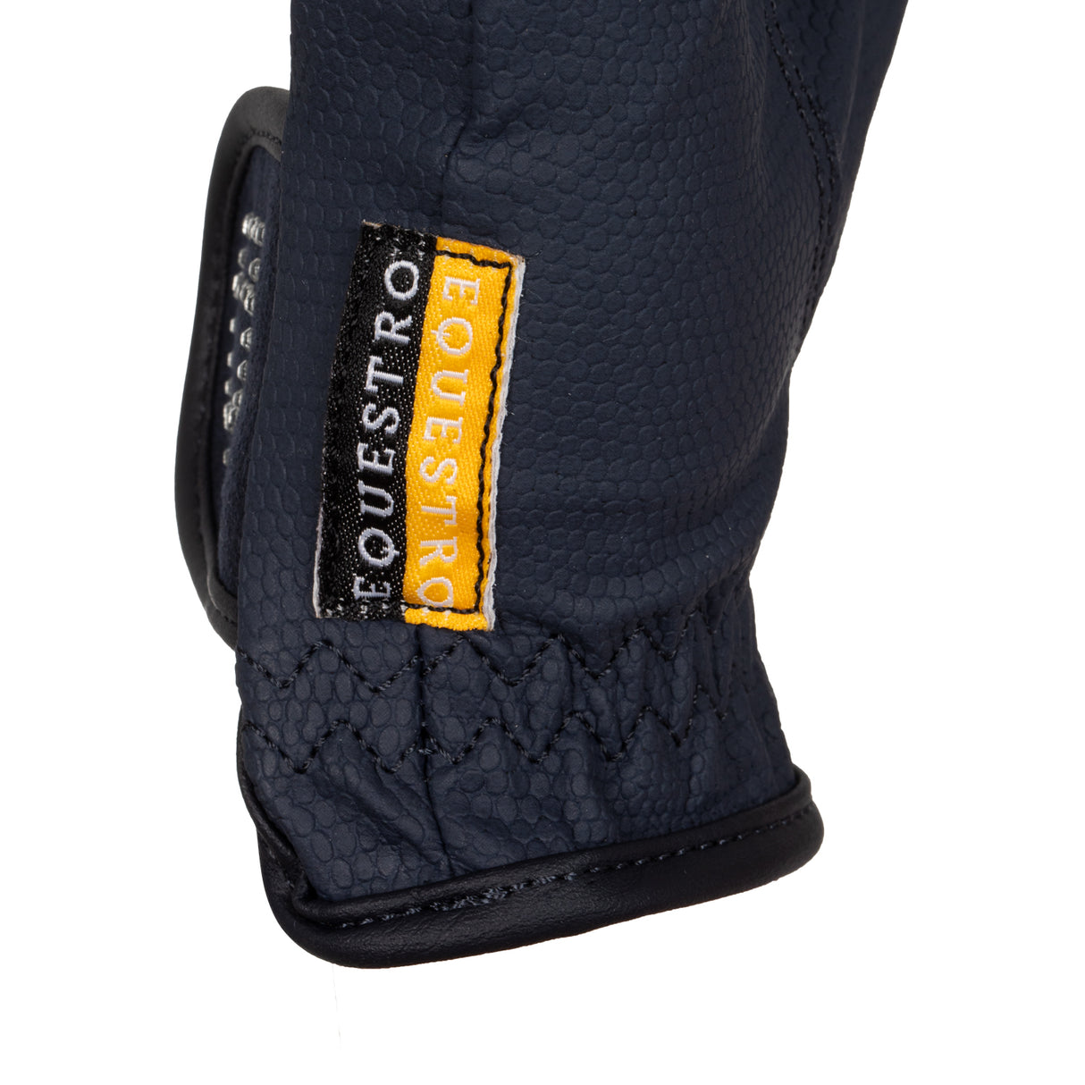 Equestro Women's Gloves In Soft Technical Fabric With Glitter Logo #colour_blue