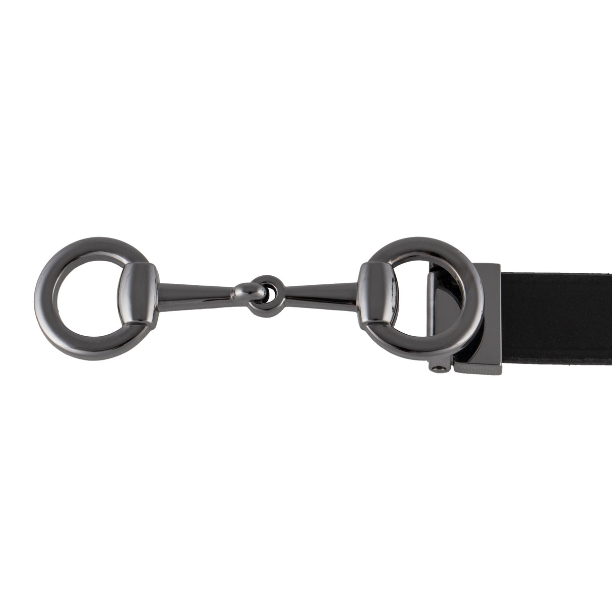 Equestro Women's Belt Snaffle Bit Buckle #colour_black