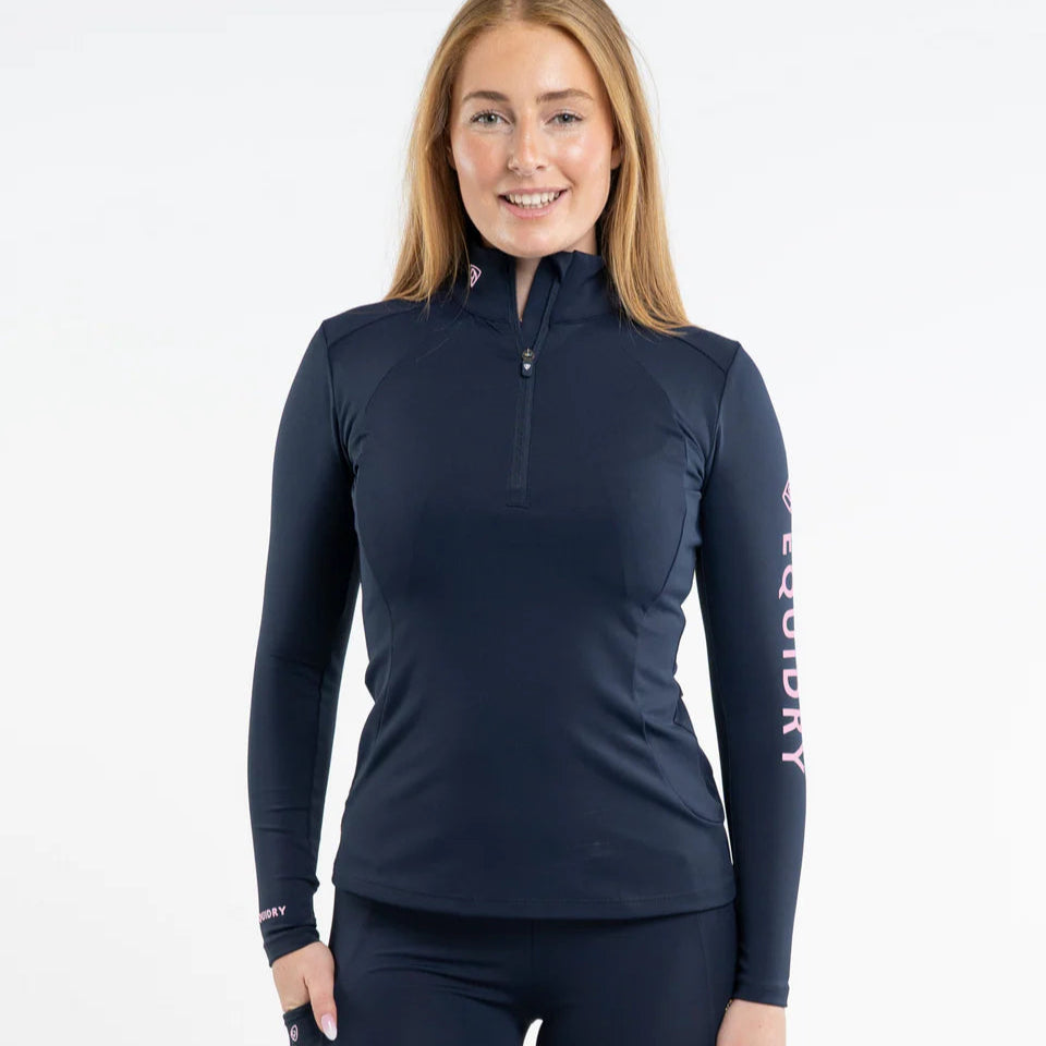 EQUIDRY Women's Water Repellent Base Layer #colour_navy-pale-pink