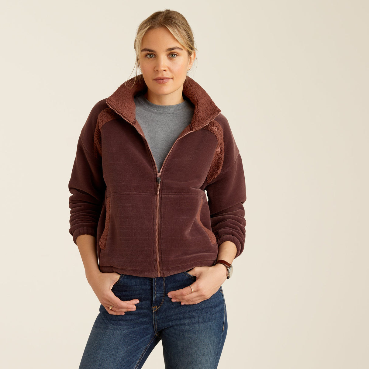 Ariat Women's Lafayette Ful Zip Sweatshirt #colour_purple