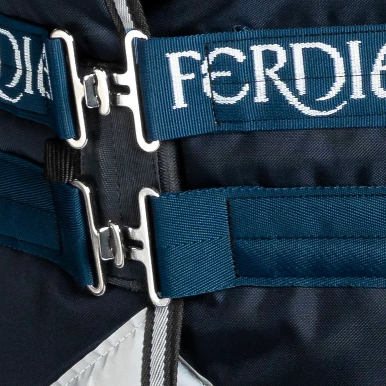 Ferdia Equine High King 200g 840D Navy Plain Weave Turnout Rug Plus ++