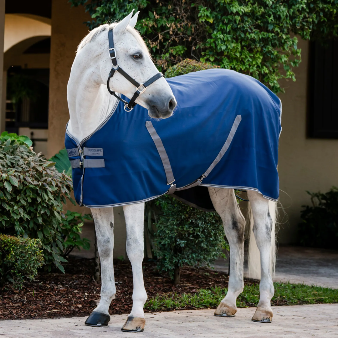 Horseware Ireland Rambo Stable Sheet #colour_navy-thunderstorm-grey-silver