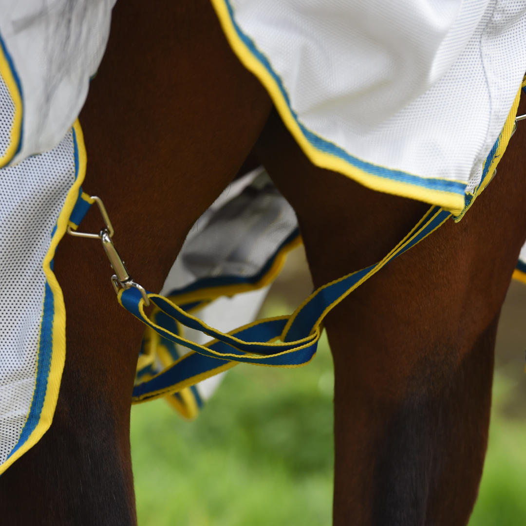 Weatherbeeta Comfitec Zephyr Plus Mesh Combo Neck #colour_silver-blue-lemon