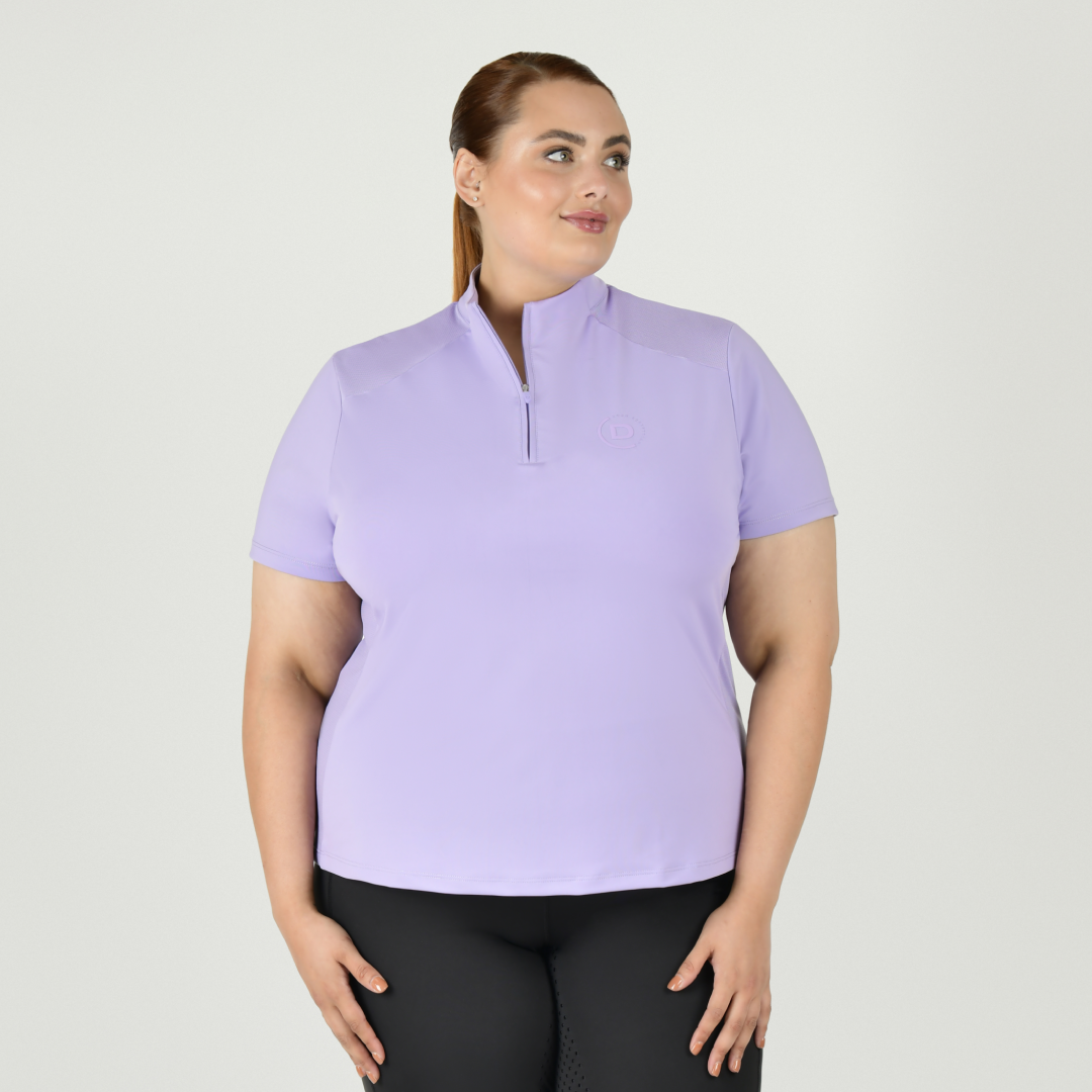 Dublin Ladies Curve Tabby Short Sleeve Riding Top #colour_mauve