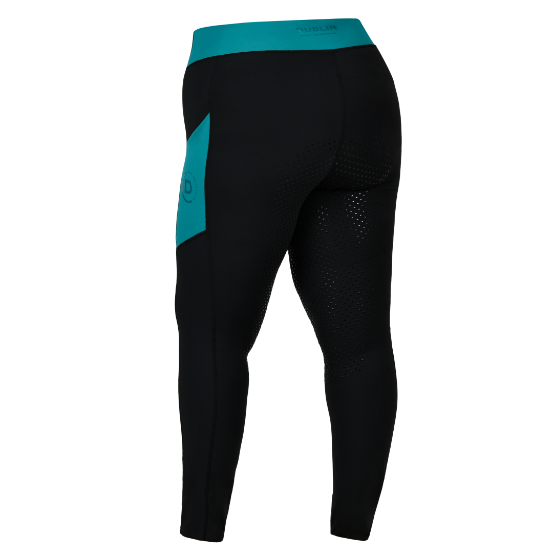 Dublin Ladies Curve Everyday Riding Tights #colour_black-deep-lake