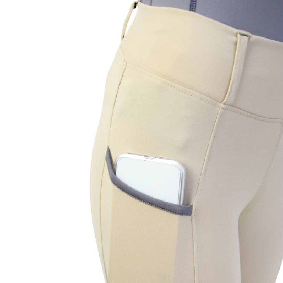 Hy Sport Active Young Rider Riding Tights #colour_beige-pencil-point-grey