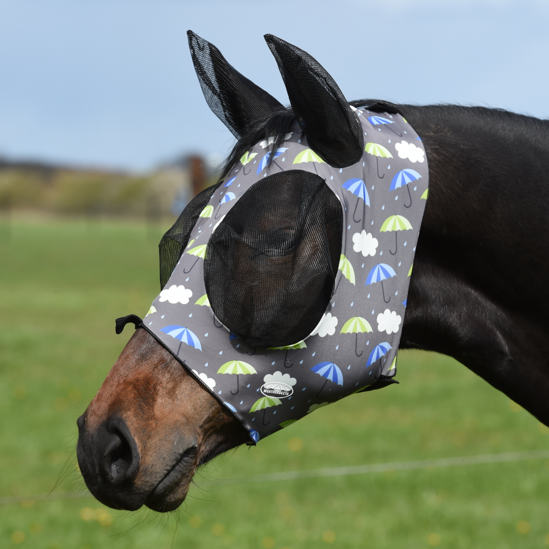 Weatherbeeta Deluxe Stretch Bug Eye Saver With Ears #colour_umbrella-print