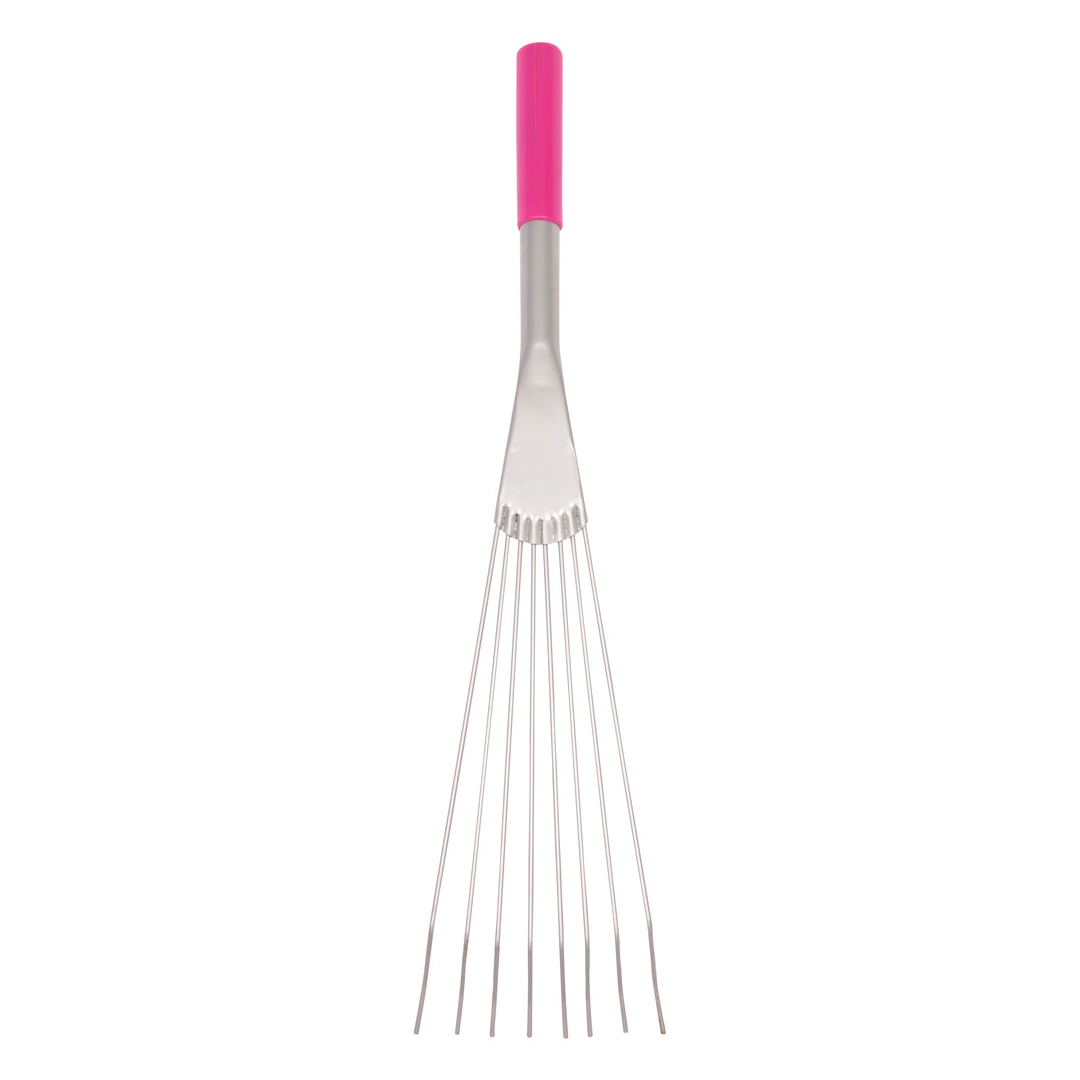 Red Gorilla Big Tidee Metal Rake Short Handle #colour_pink