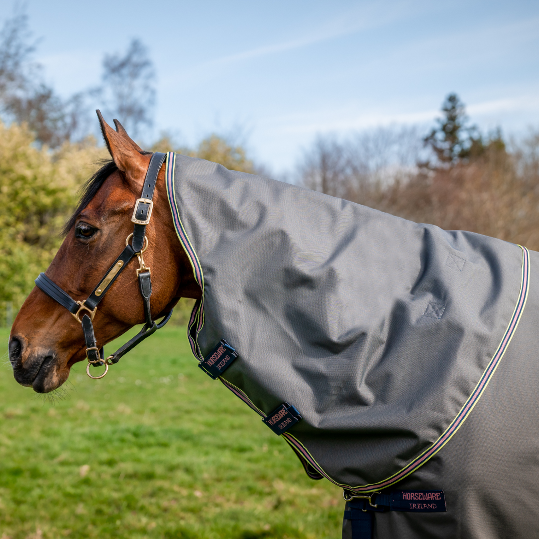 Horseware Ireland Amigo Bravo 12 Plus Bundle V-Front 50g Turnout Rug #colour_dark-shadow-navy-rose