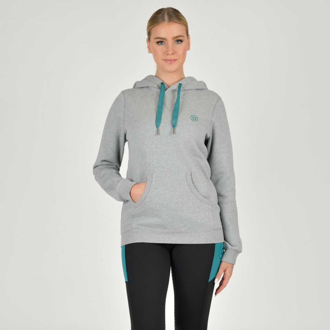 Dublin Ladies Camile Contrast Tie Hoodie #colour_grey-marl