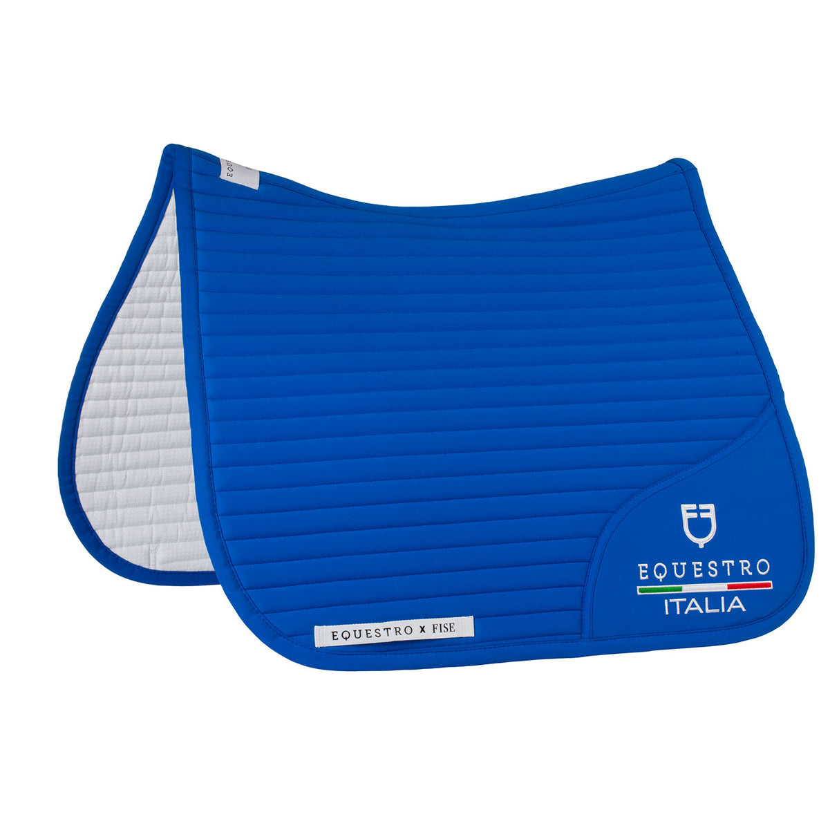 Equestro Dressage Saddle Pad With Embroidered Logo Equestro X Fise #colour_blue