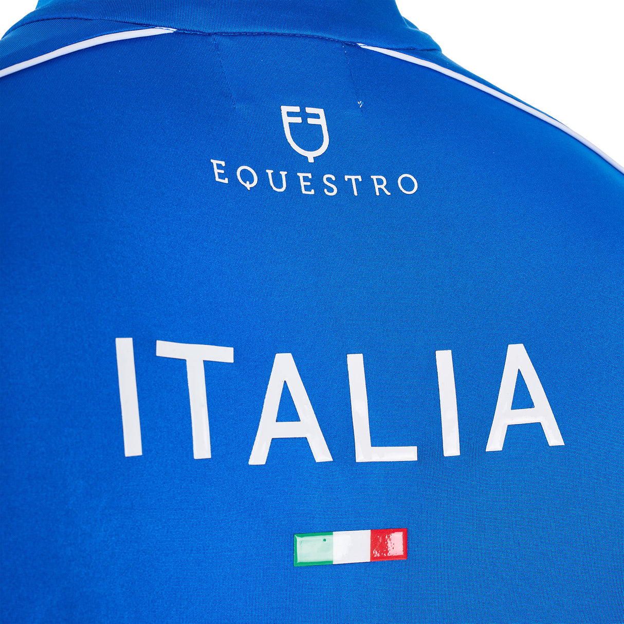 Equestro Men's Training Polo Shirt With Italian Flag Zip Equestro X Fise