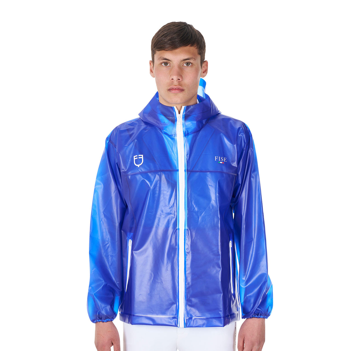 Equestro Unisex Raincoat Equestro X Fise #colour_blue