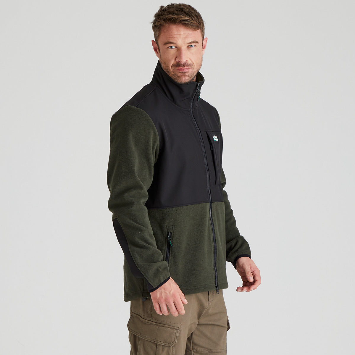 Ridgeline Mens Hybrid Jacket #colour_deep-forest-black