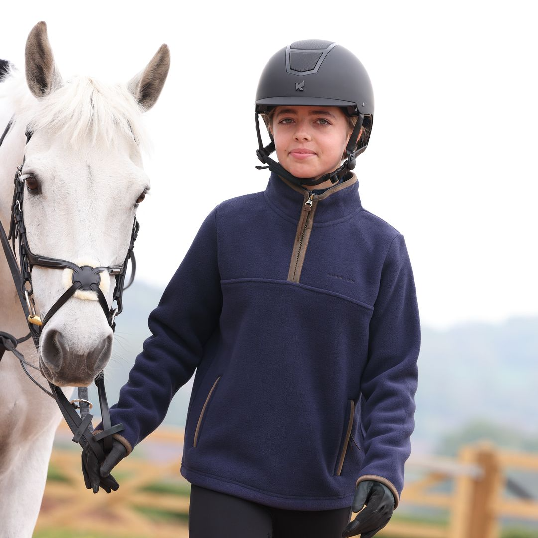 Shires Aubrion Core Young Rider Half Zip Fleece #colour_navy