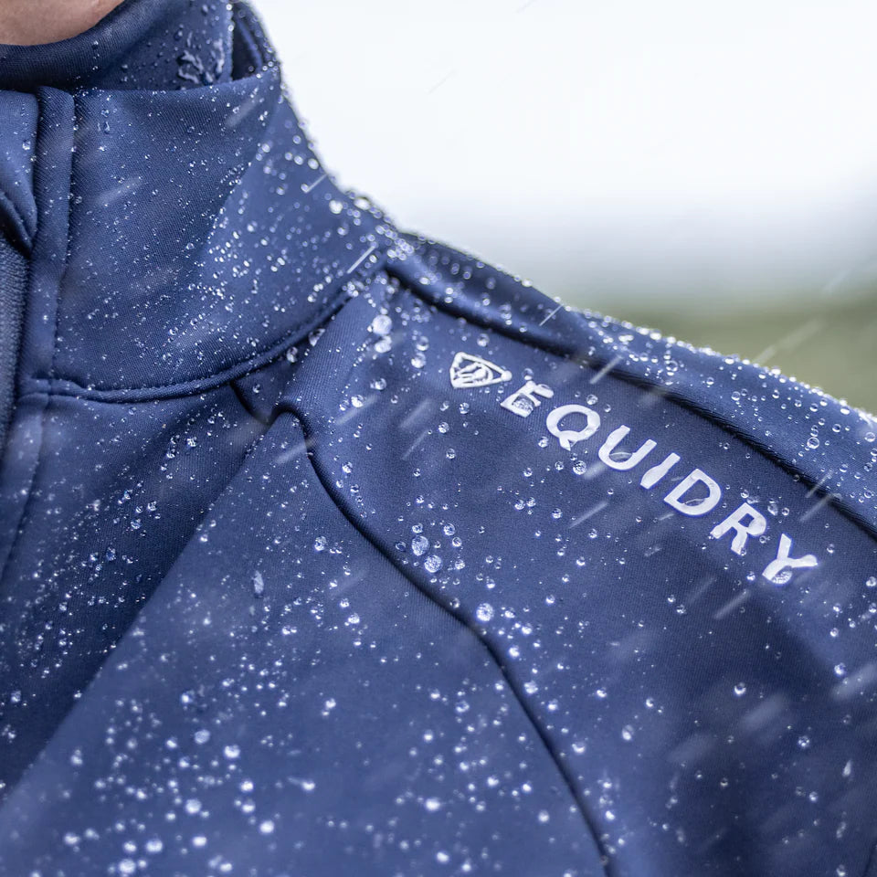 EQUIDRY Women's Water Repellent Zip up Top #colour_navy-white