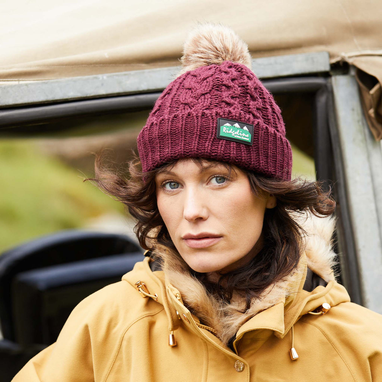 Ridgeline Nordic Fleck Bobble Hat #colour_winter-berry