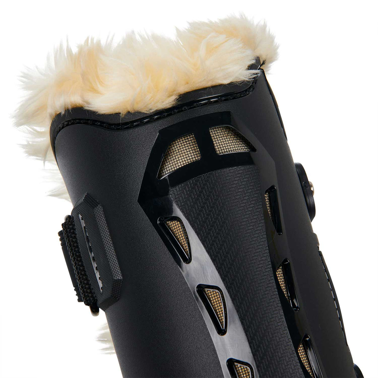 Equestro Tendon Boots In Polyurethane With Synthetic Lambskin #colour_black
