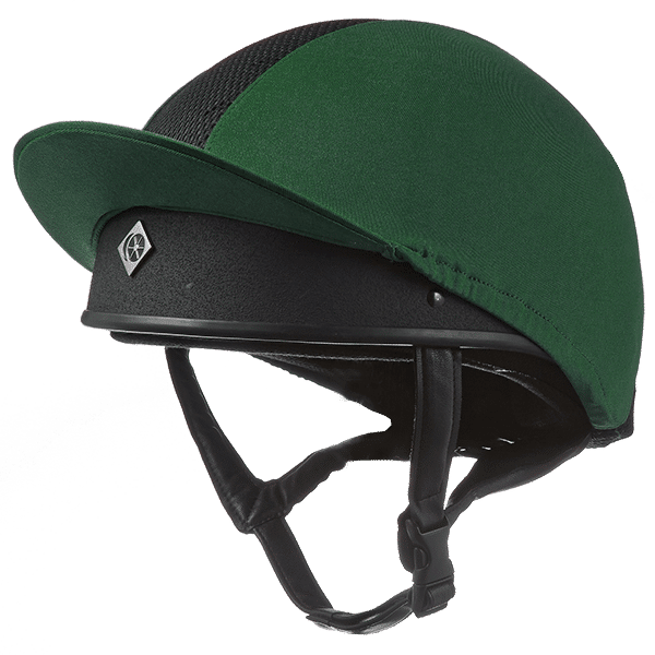 Charles Owen Pro II Vented Hat Silk #colour_bottle-green