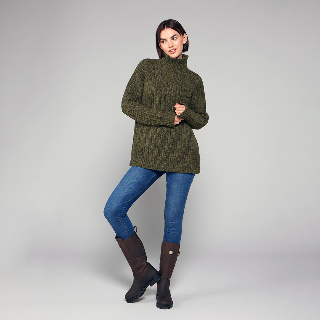 Toggi Ruislip Chunky Kit Sweater #colour_olive-green