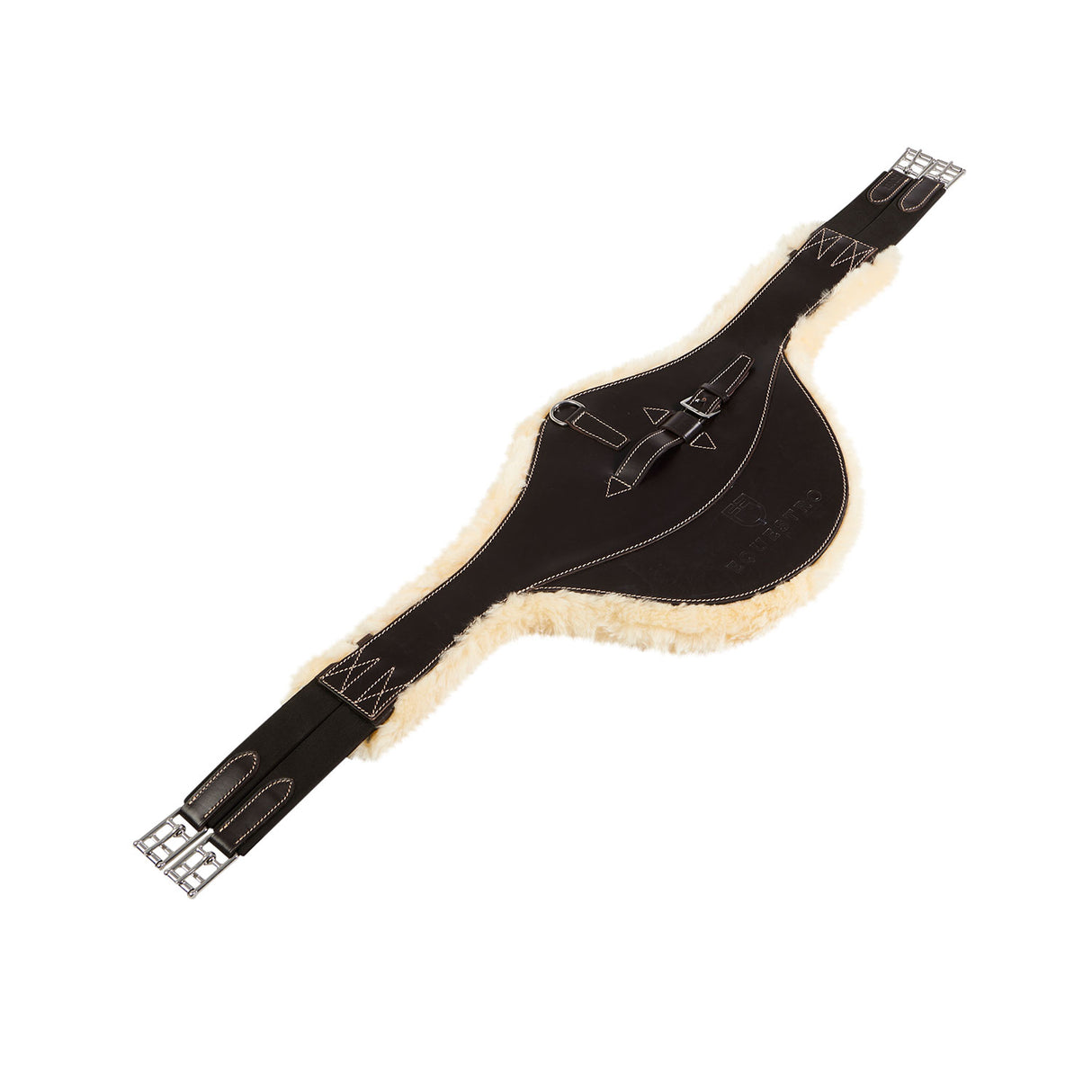 Equestro Jumping Girth With Belly Guard For English Saddle #colour_brown