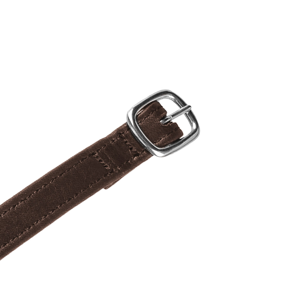 Equestro Spur Straps In Double Leather And Silver Buckle #colour_brown