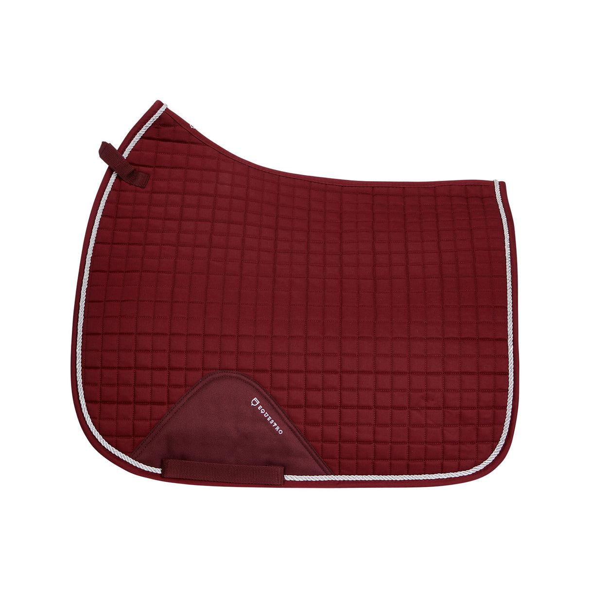 Equestro Dressage Shaped Cotton Saddle Pad #colour_burgundy