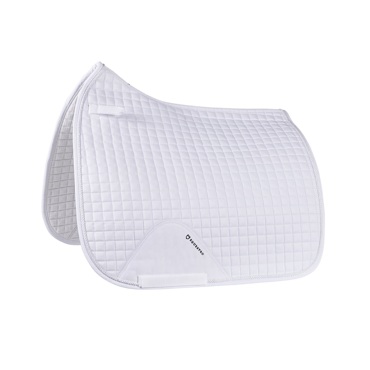 Equestro Dressage Shaped Cotton Saddle Pad #colour_white