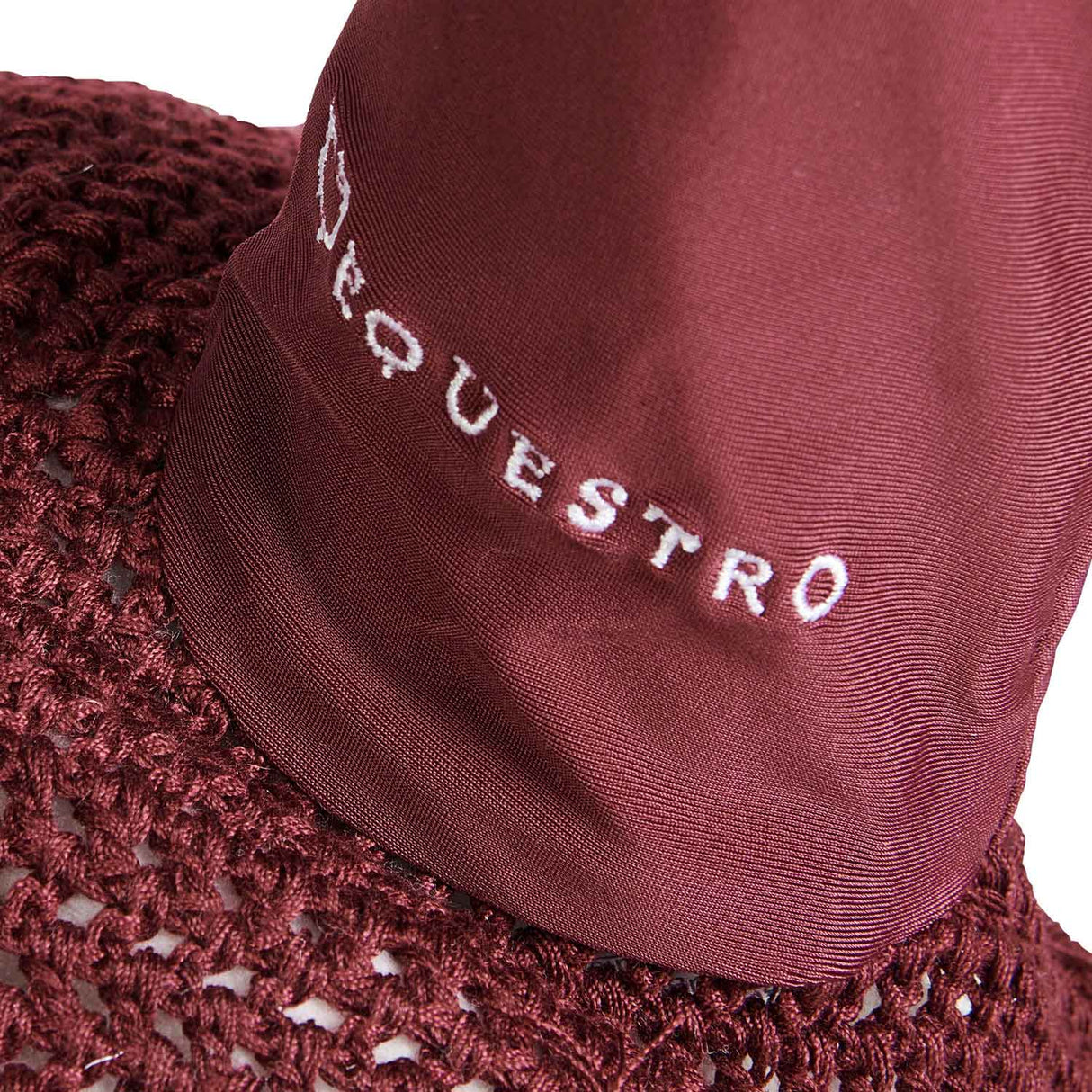 Equestro Knitted Fly Veil With Cordura Fabric #colour_burgundy