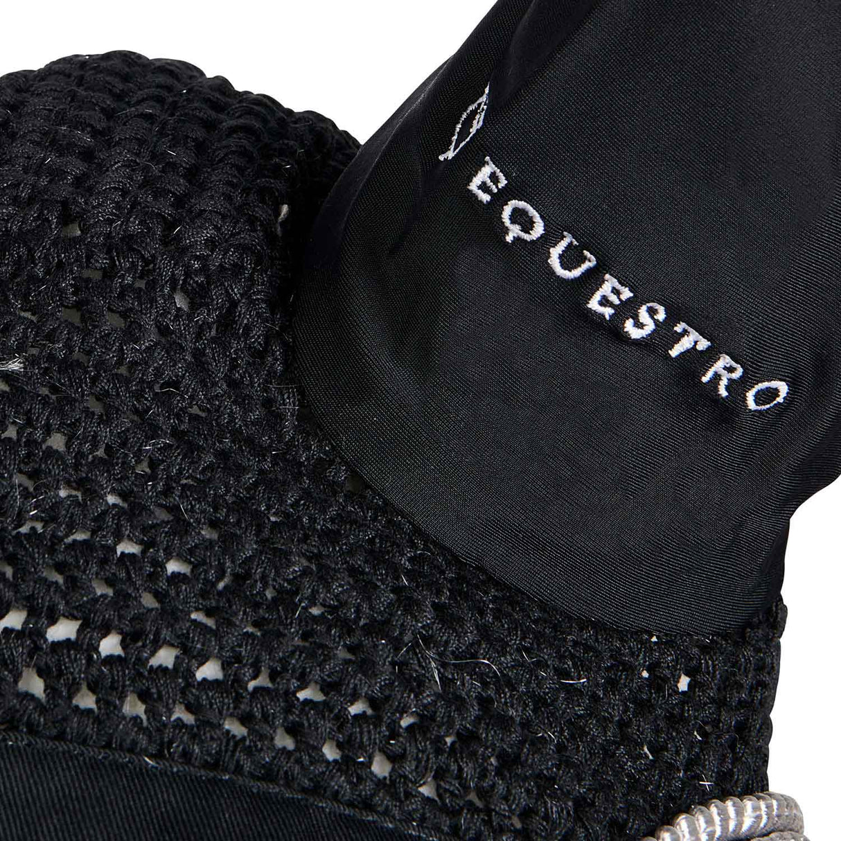 Equestro Knitted Fly Veil With Cordura Fabric #colour_black