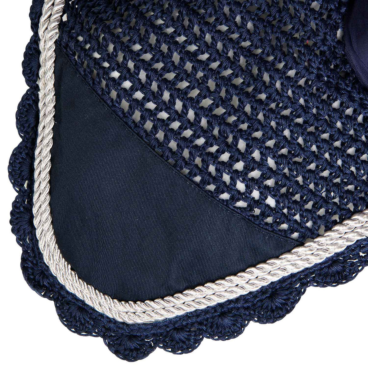 Equestro Knitted Fly Veil With Cordura Fabric #colour_blue