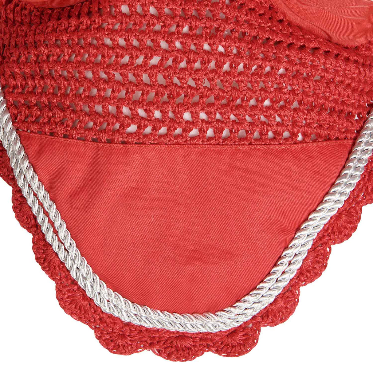 Equestro Knitted Fly Veil With Cordura Fabric #colour_red