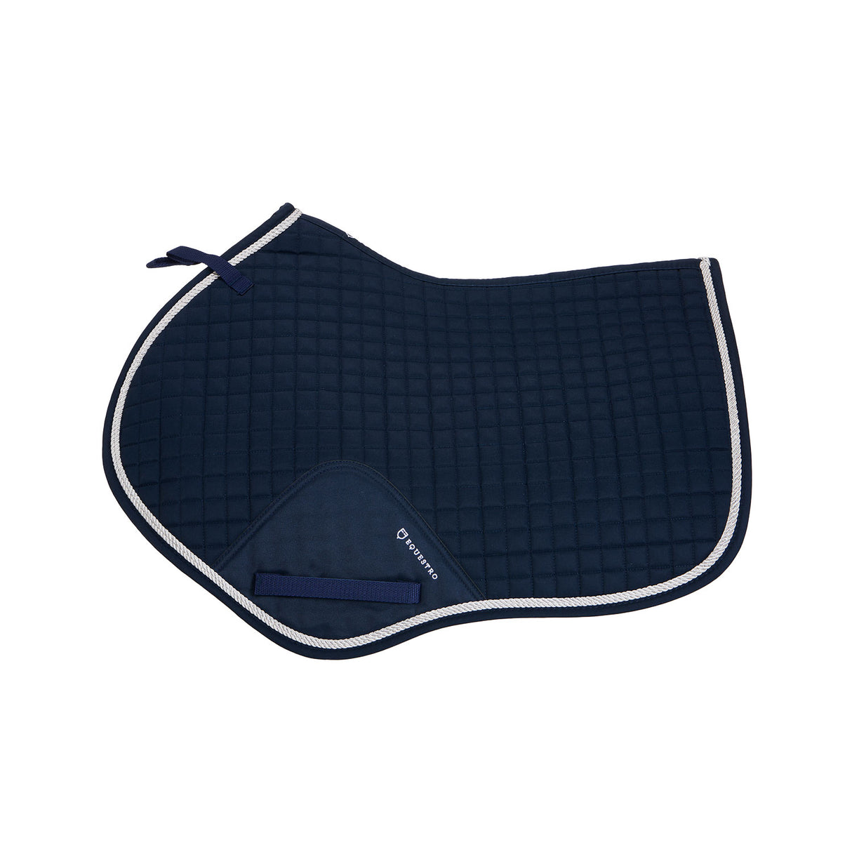 Equestro Shaped Jumping Saddle Pad In Cotton #colour_blue