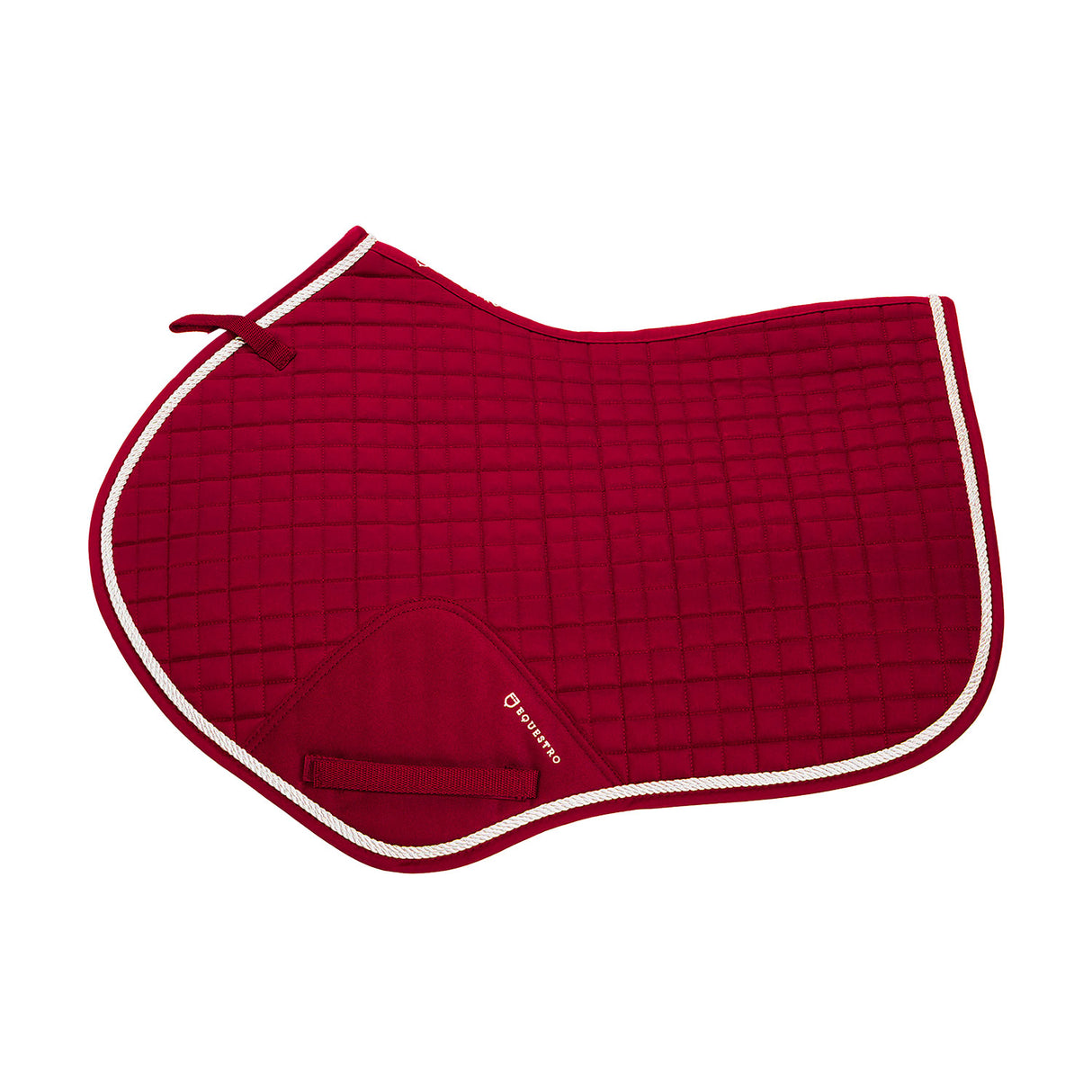 Equestro Shaped Jumping Saddle Pad In Cotton #colour_red