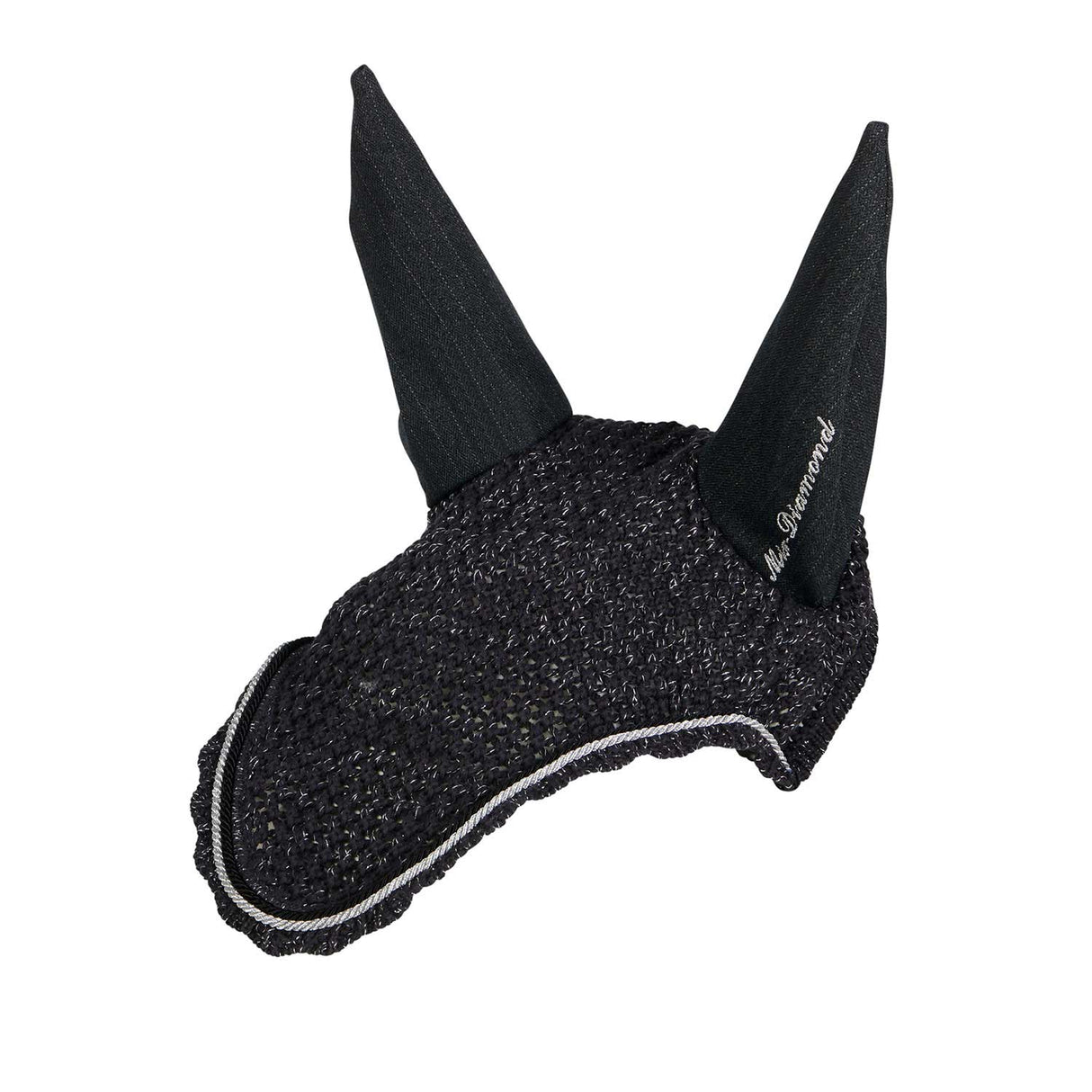 Equestro Cotton Fly Veil With Cordura Fabric And Glitter #colour_grey