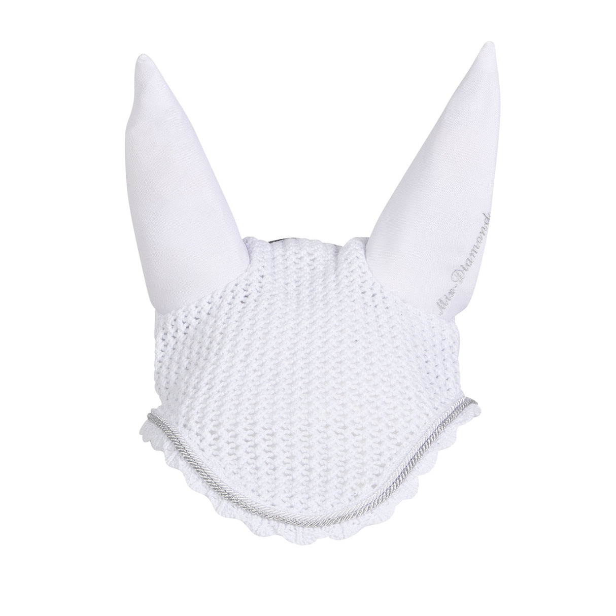 Equestro Cotton Fly Veil With Cordura Fabric And Glitter #colour_white