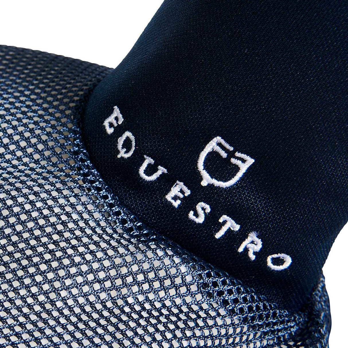 Equestro Cotton Fly Veil And Perforated Mesh Fabric #colour_blue