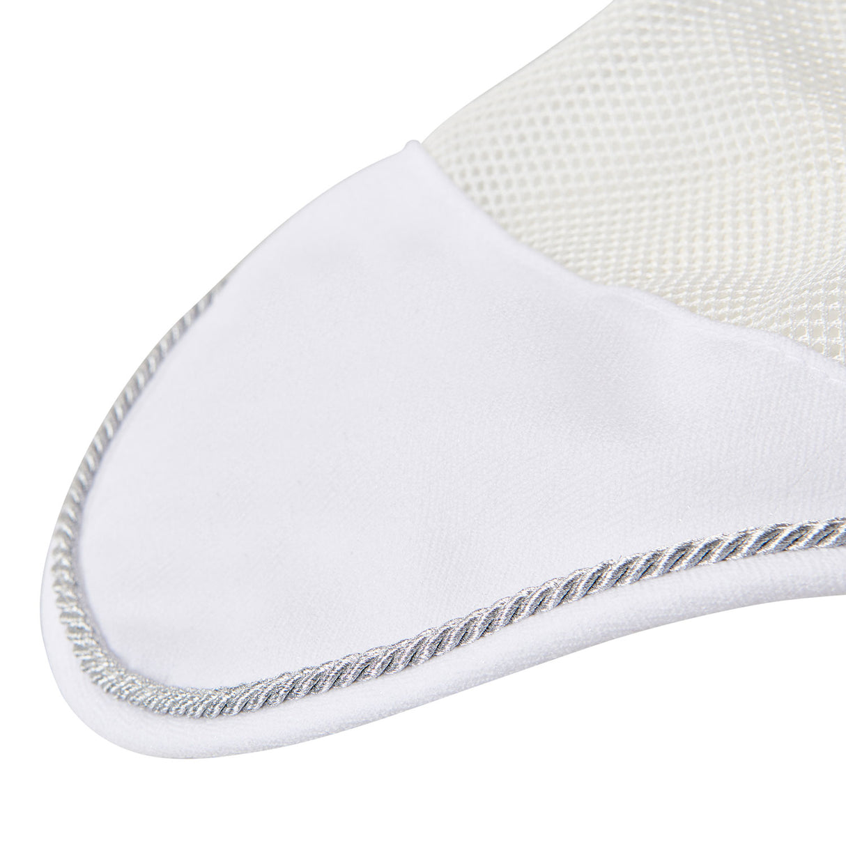 Equestro Cotton Fly Veil And Perforated Mesh Fabric #colour_white