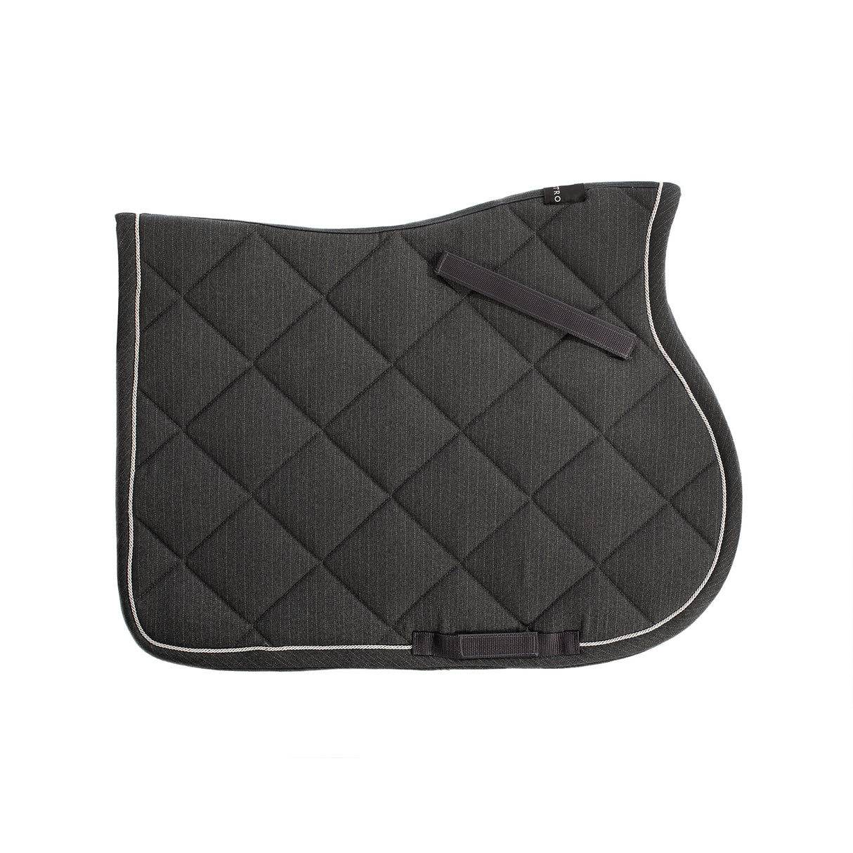 Equestro Jumping Saddle Pad In Cotton With Trimmings With Logo #colour_grey