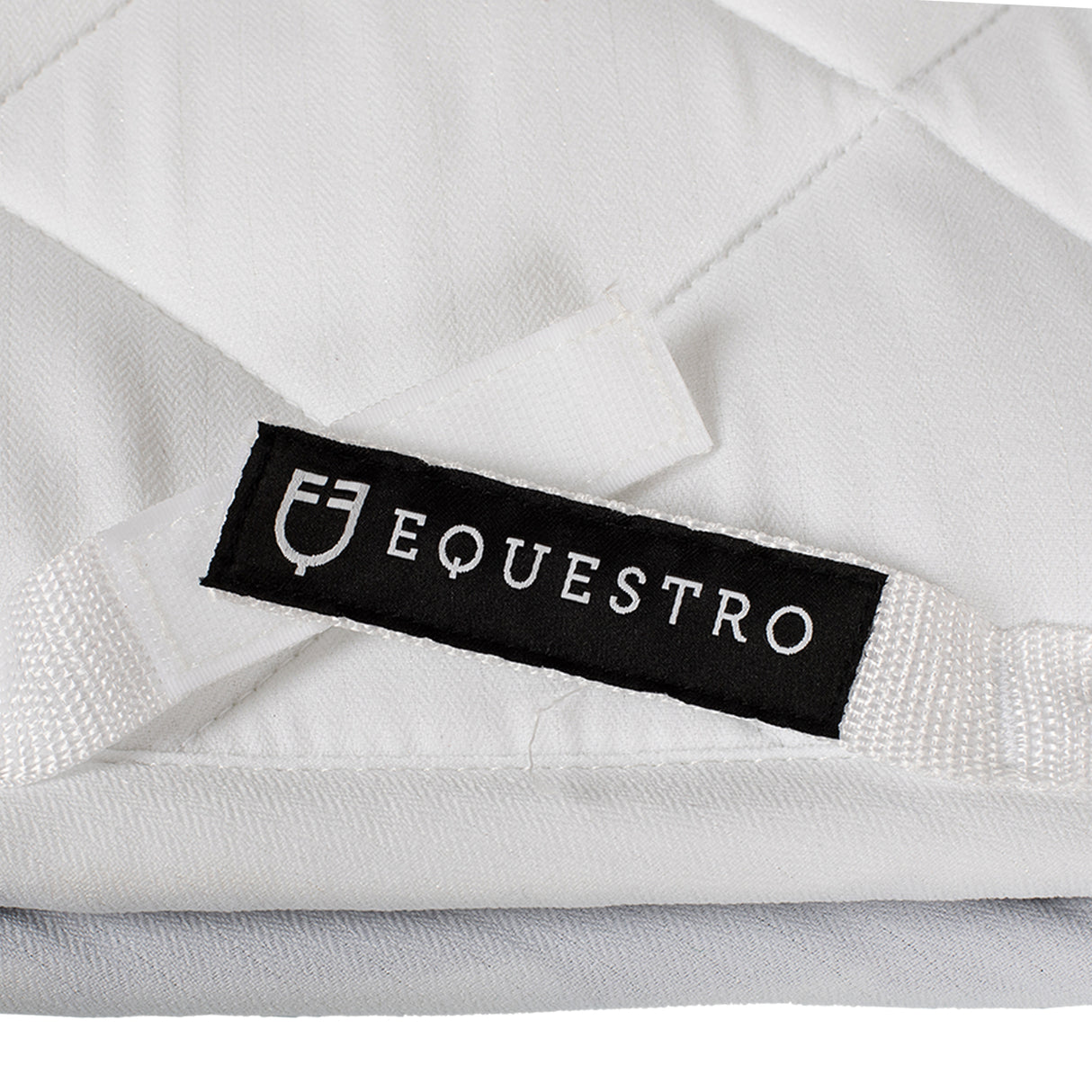 Equestro Jumping Saddle Pad In Cotton With Trimmings With Logo #colour_white