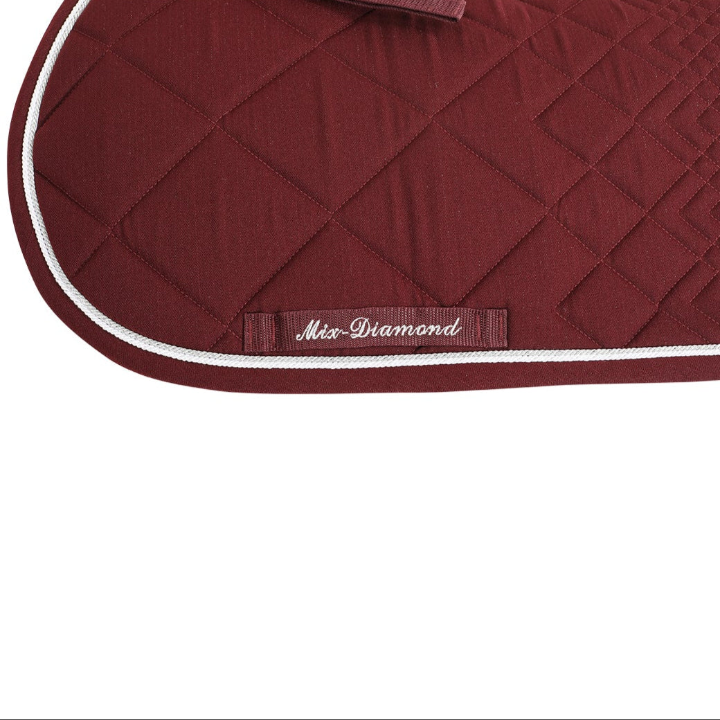 Equestro Diamond Dressage Saddle Pad #colour_burgundy