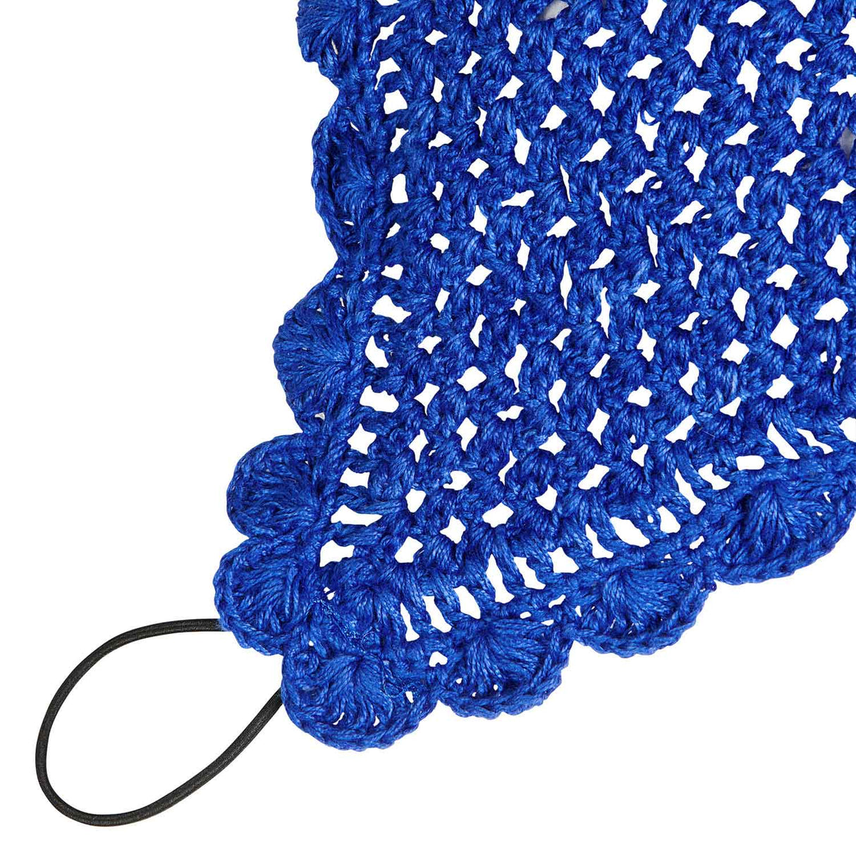 Equestro Knitted Fly Veil With Elastic Front Strap #colour_royal-blue