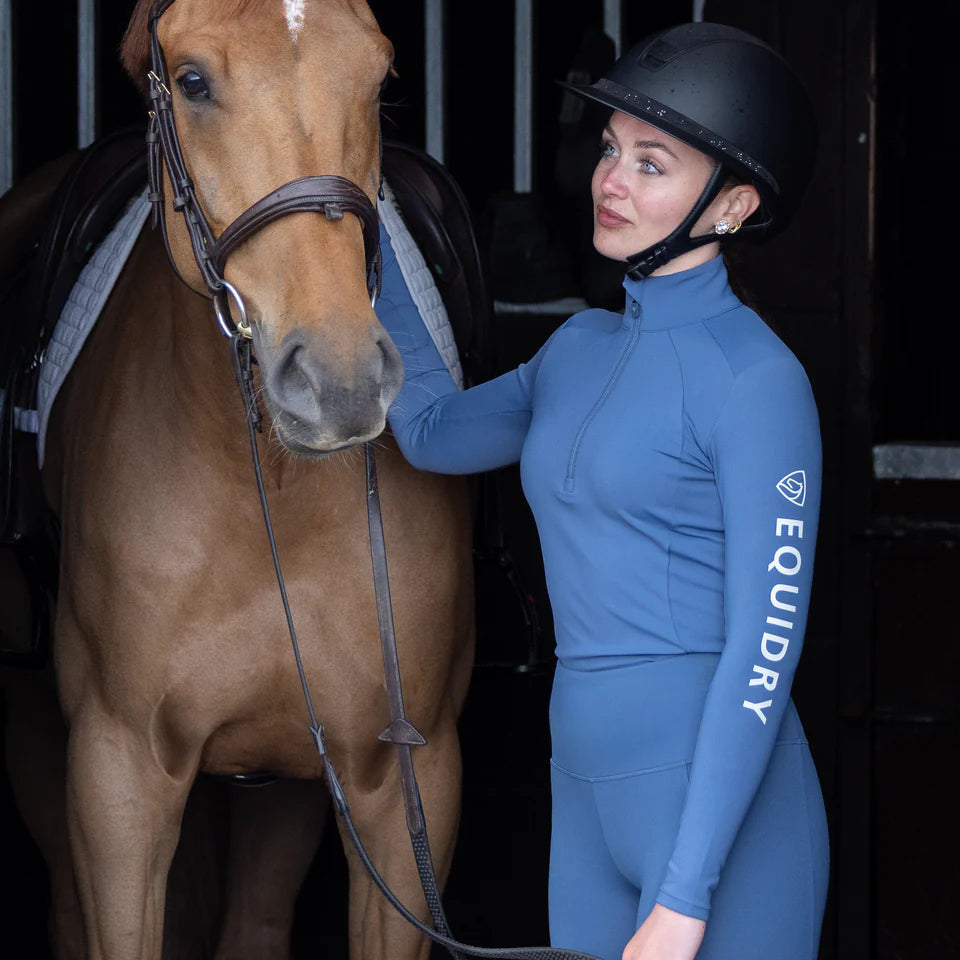 EQUIDRY Women's Water Repellent Base Layer #colour_steel-blue-silver
