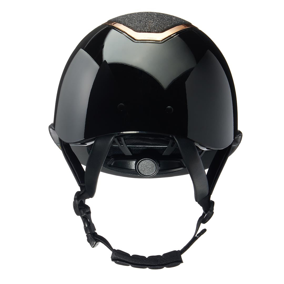 Charles Owen Kylo MIPS Sparkly Gloss Wide Peak Riding Hat #colour_black-gloss-rose-gold