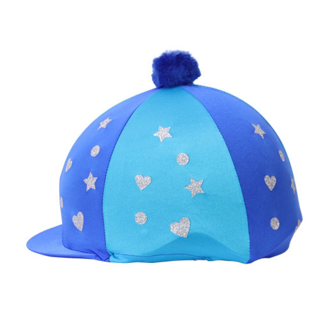 Hy Equestrian Glitter Magic Hat Cover #colour_royal-blue-turquoise