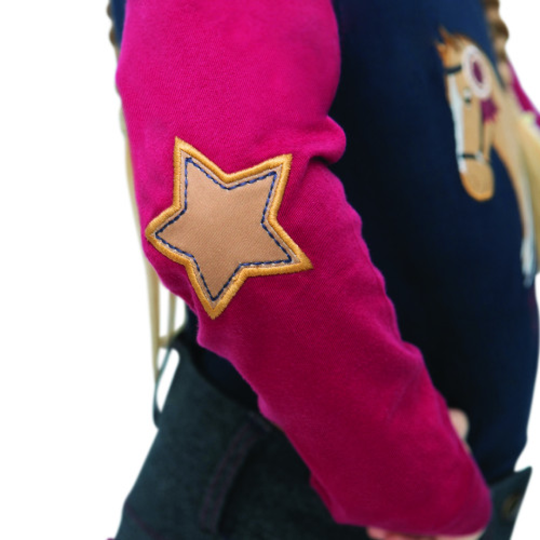 Little Rider Riding Star Collection Long Sleeve T-Shirt #colour_navy-burgundy