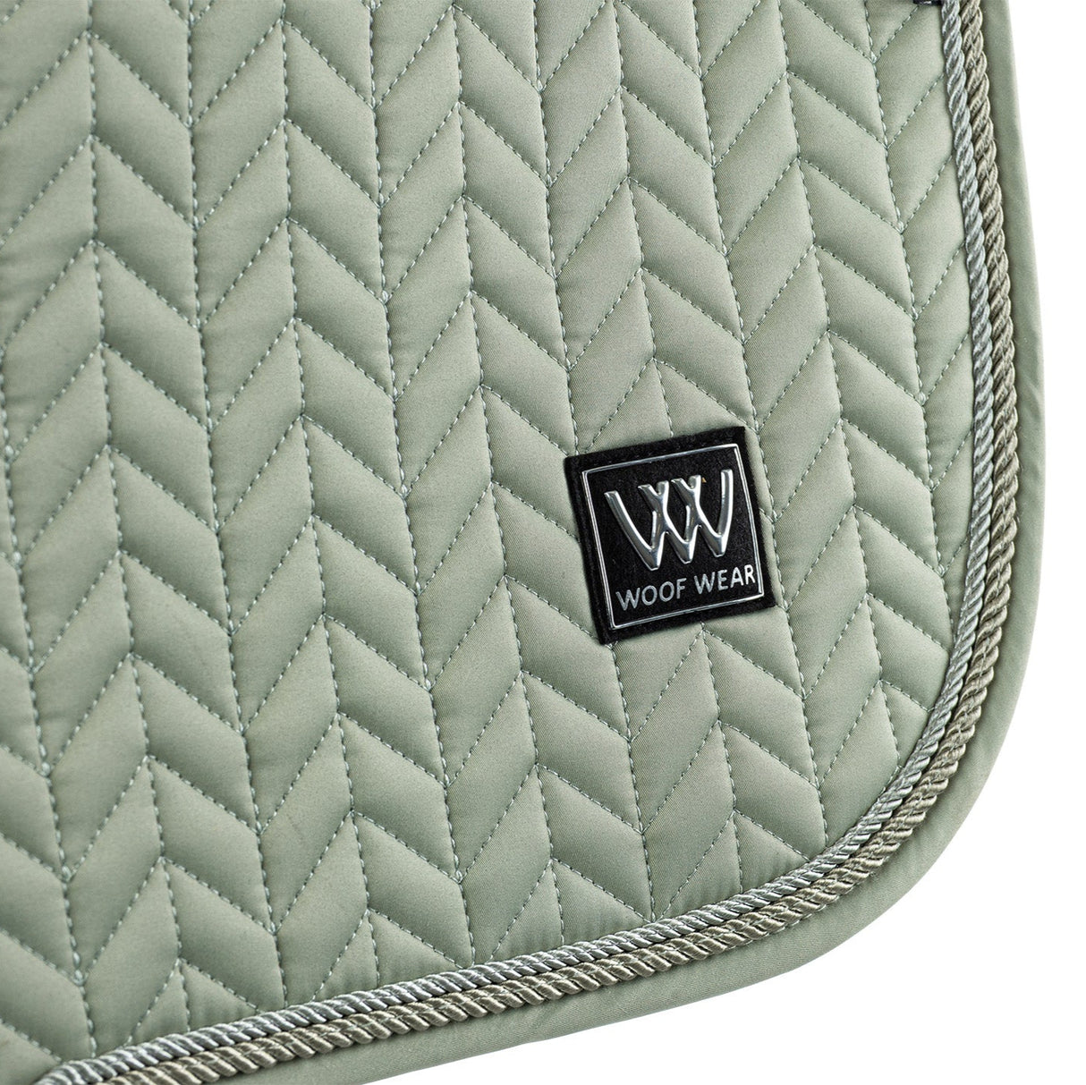Woof Wear Herringbone Close Contact Saddle Pad #colour_sage-green