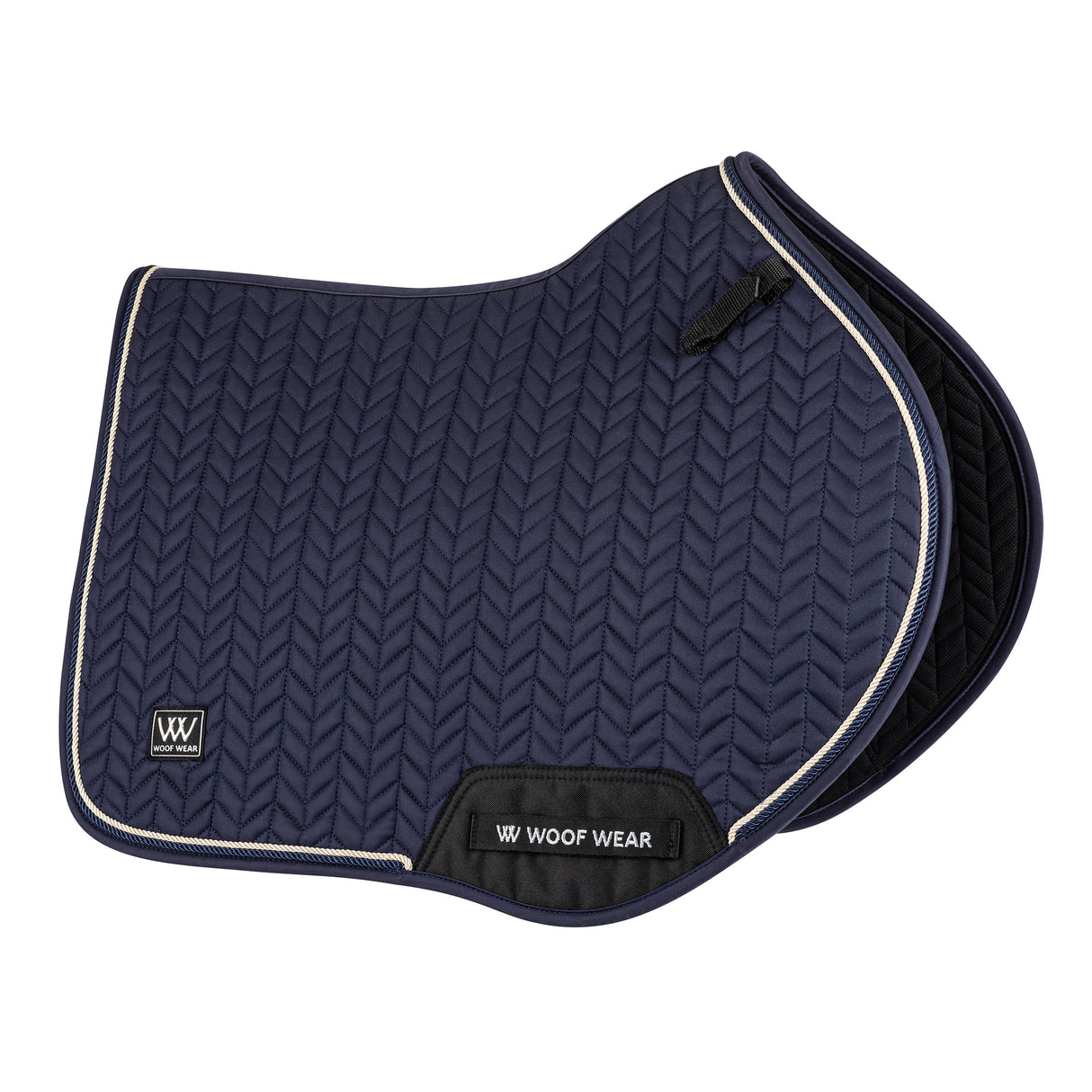 Woof Wear Herringbone Close Contact Saddle Pad #colour_navy
