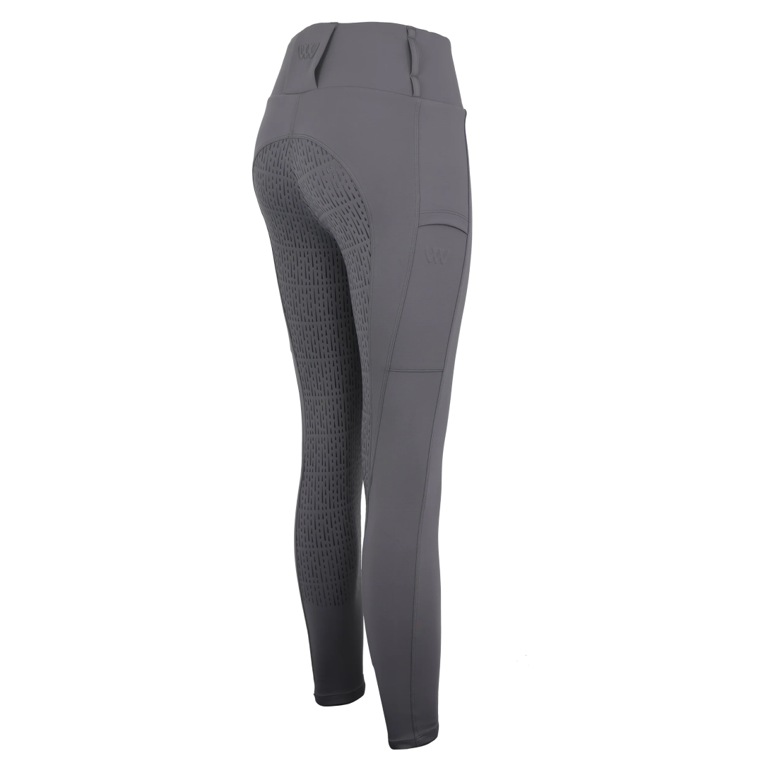 Woof Wear All Season Ladies Full Seat Riding Tights #colour_dove-grey